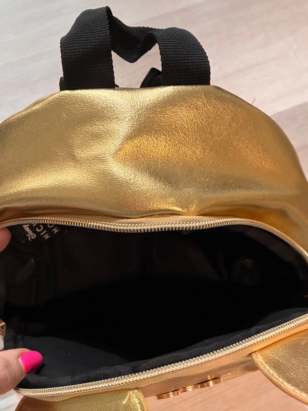 Gold Mickey Mouse mini backpack